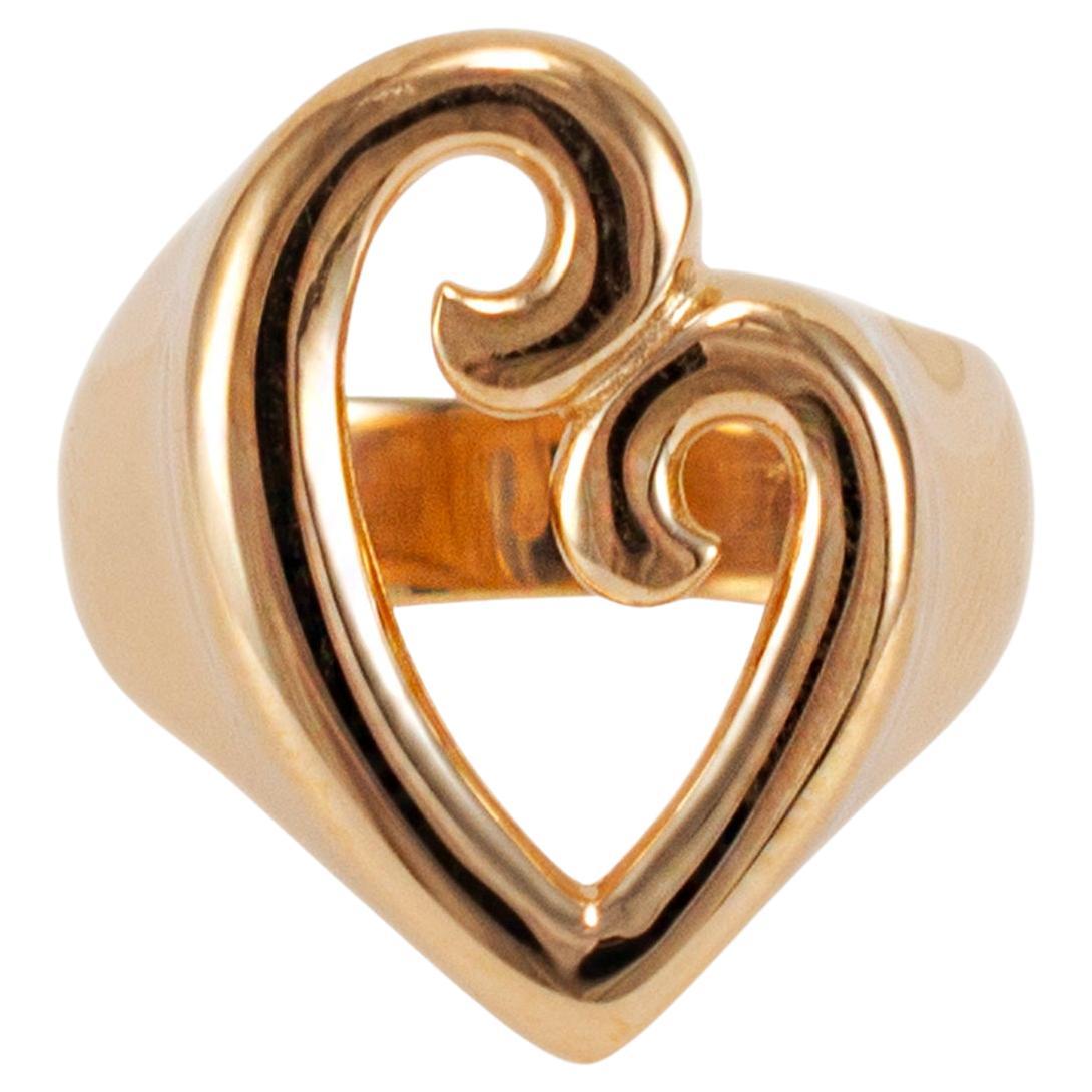 James Avery Ladies 14K Yellow Gold Mother’s Love Heart Cocktail Ring