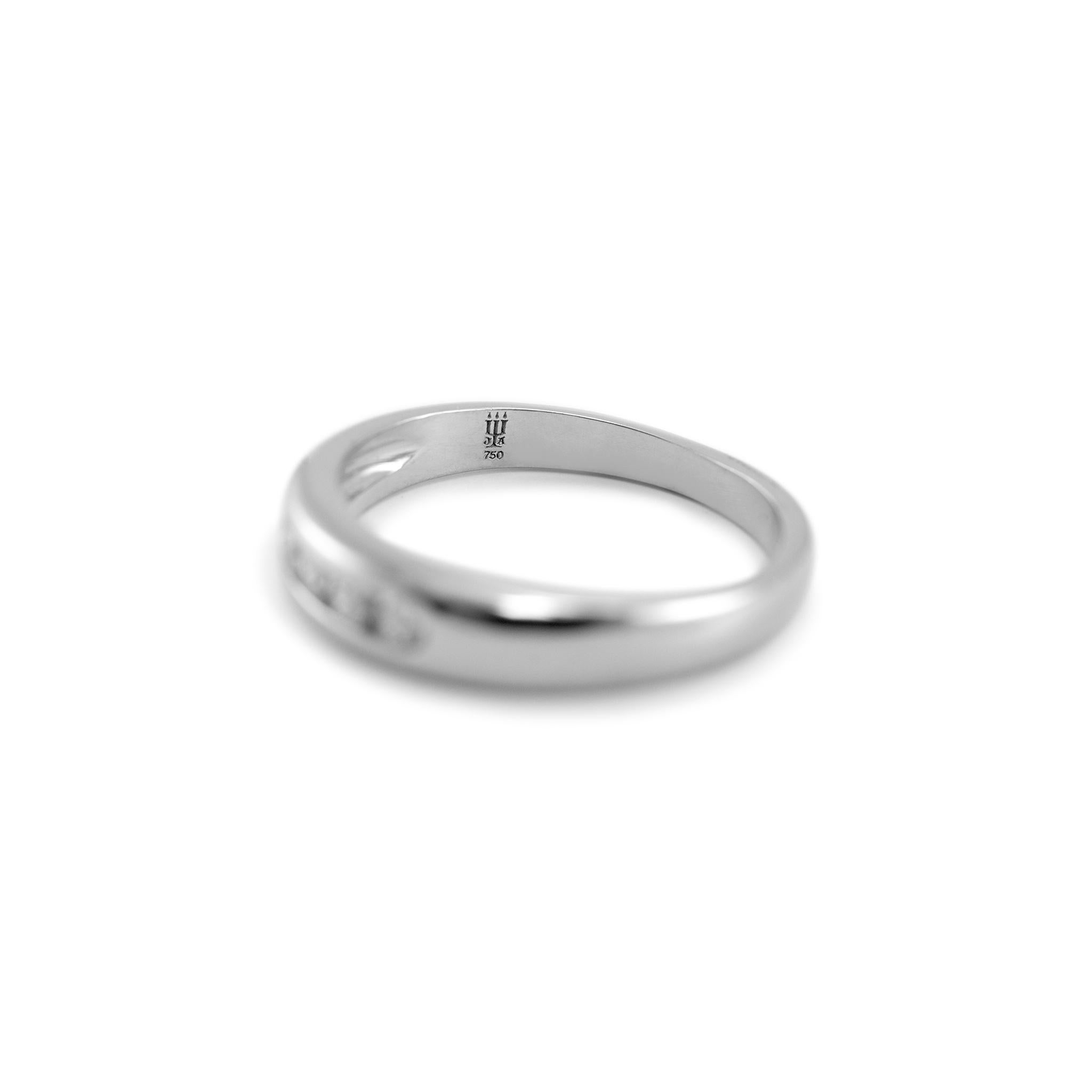 James Avery Ladies 18K White Gold 5 Diamond Channel Wedding Band Debra Ring For Sale 1