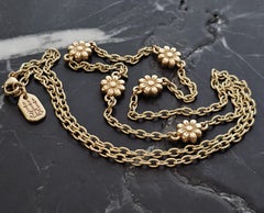 James Avery Margarita Flower 5 Station Chain Necklace 14k Yellow Gold 20"