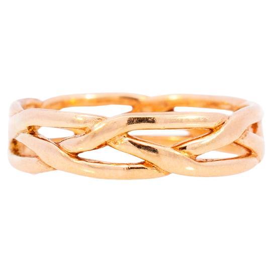 James Avery Men 14k Yellow Gold Tresse Wedding Band For Sale