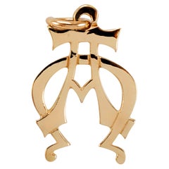 James Avery Retired 14K Yellow Gold Alpha and Omega Charm Pendant