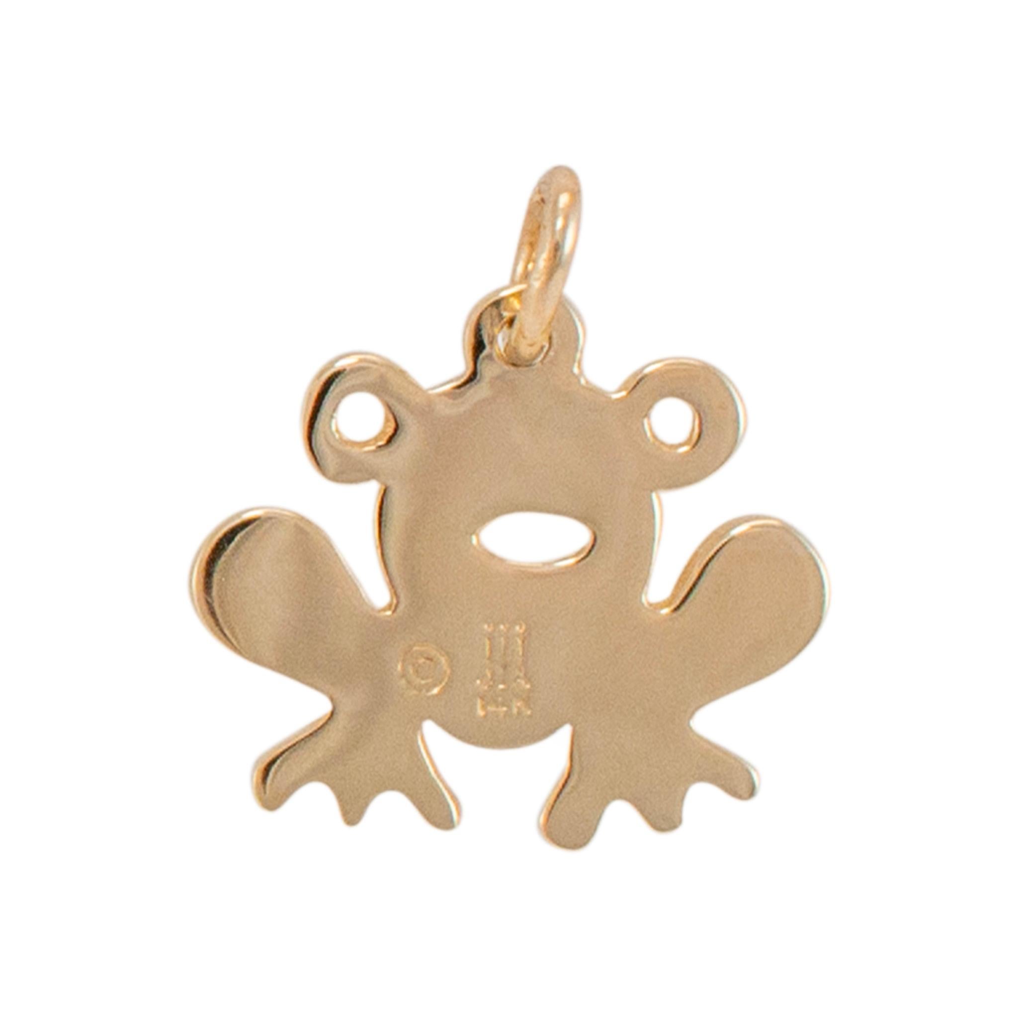 James Avery Ciondolo a forma di rana in oro giallo 14 carati in pensione In condizioni ottime in vendita a Houston, TX