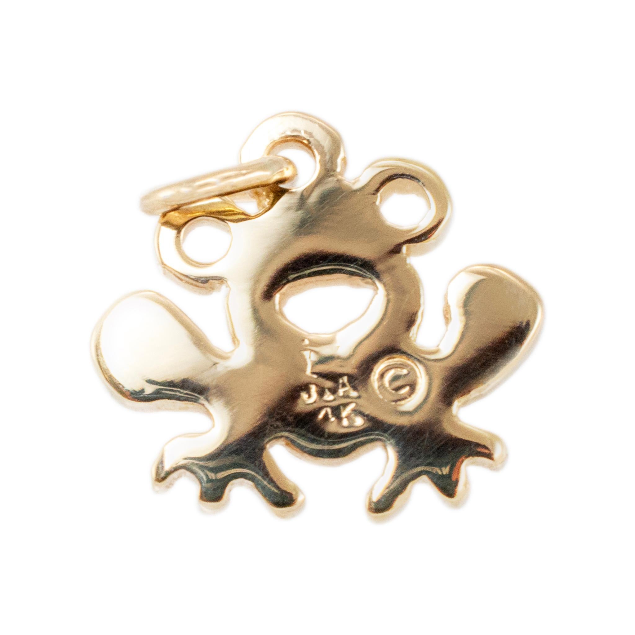 James Avery Ciondolo a forma di rana in oro giallo 14 carati in pensione In condizioni ottime in vendita a Houston, TX