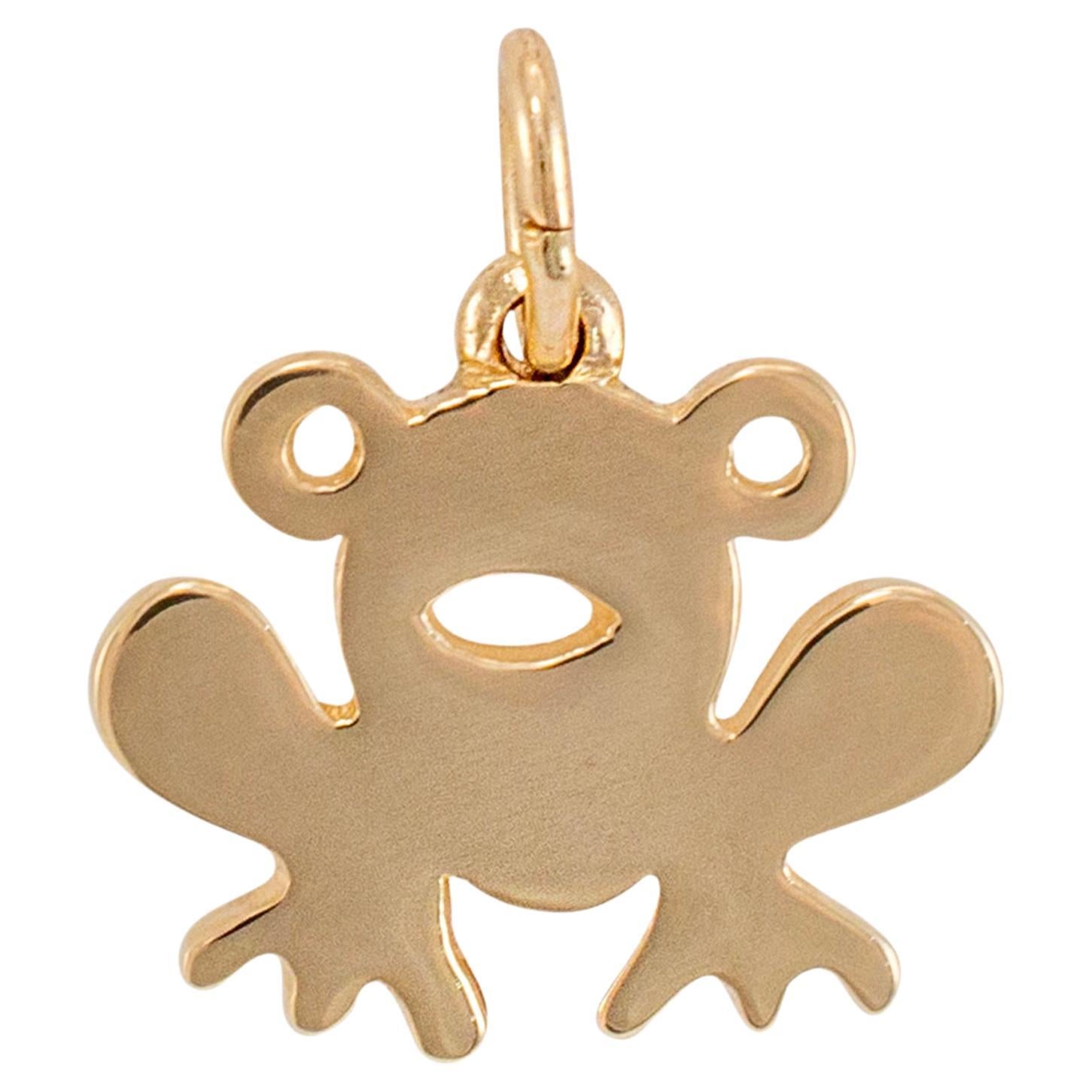 James Avery Retired 14K Yellow Gold Frog Charm Pendant
