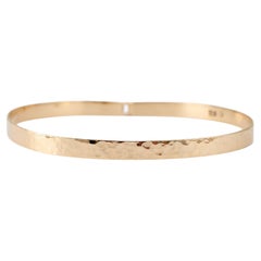 James Avery Retired 14K Yellow Gold Hammered Hook-on Bangle Bracelet