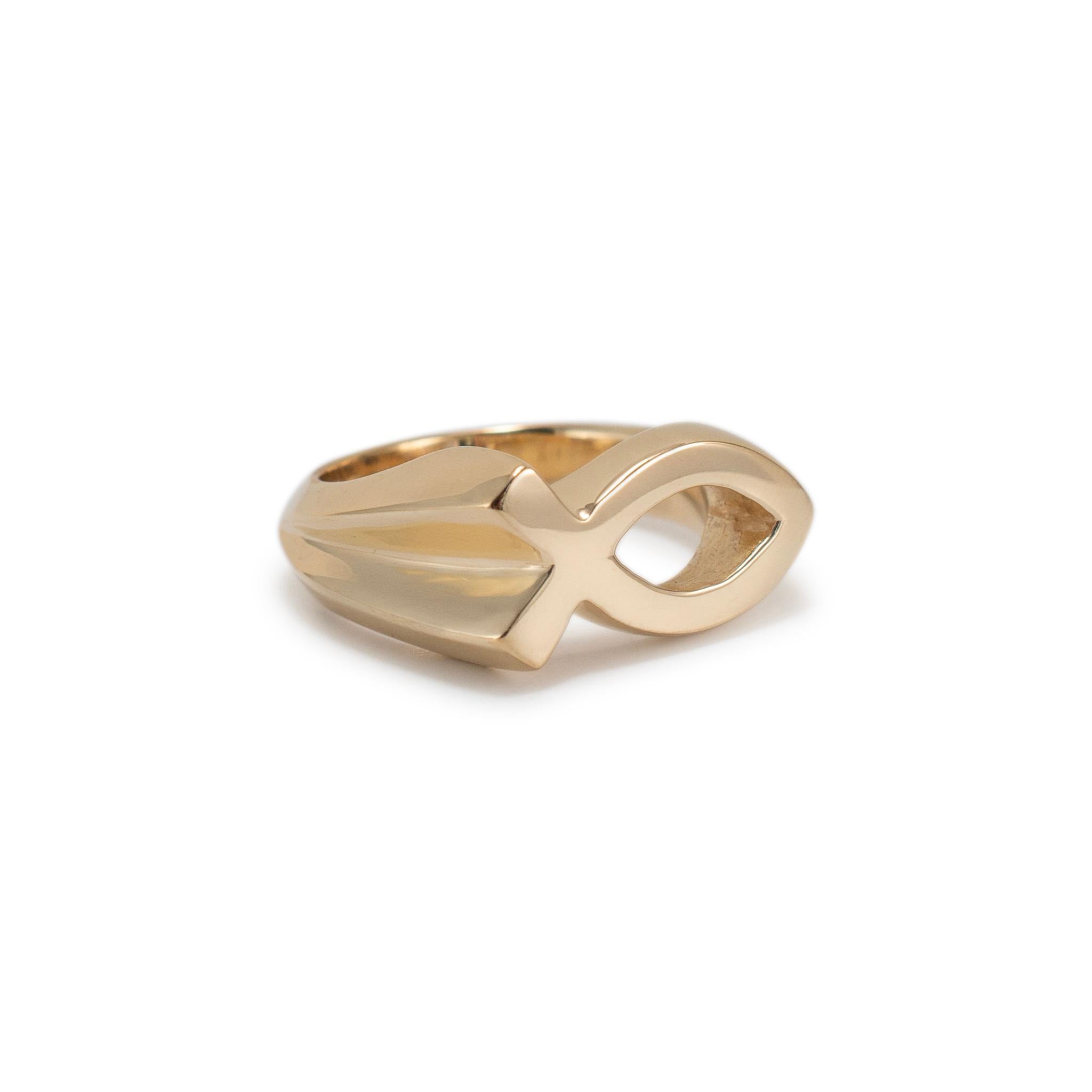 Women's or Men's James Avery Retired 14K Yellow Gold Ichthus Fish Band Ring