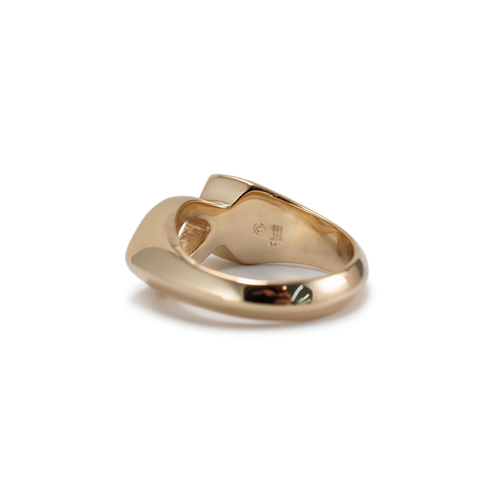 James Avery Retired 14K Yellow Gold Ichthus Fish Band Ring 1