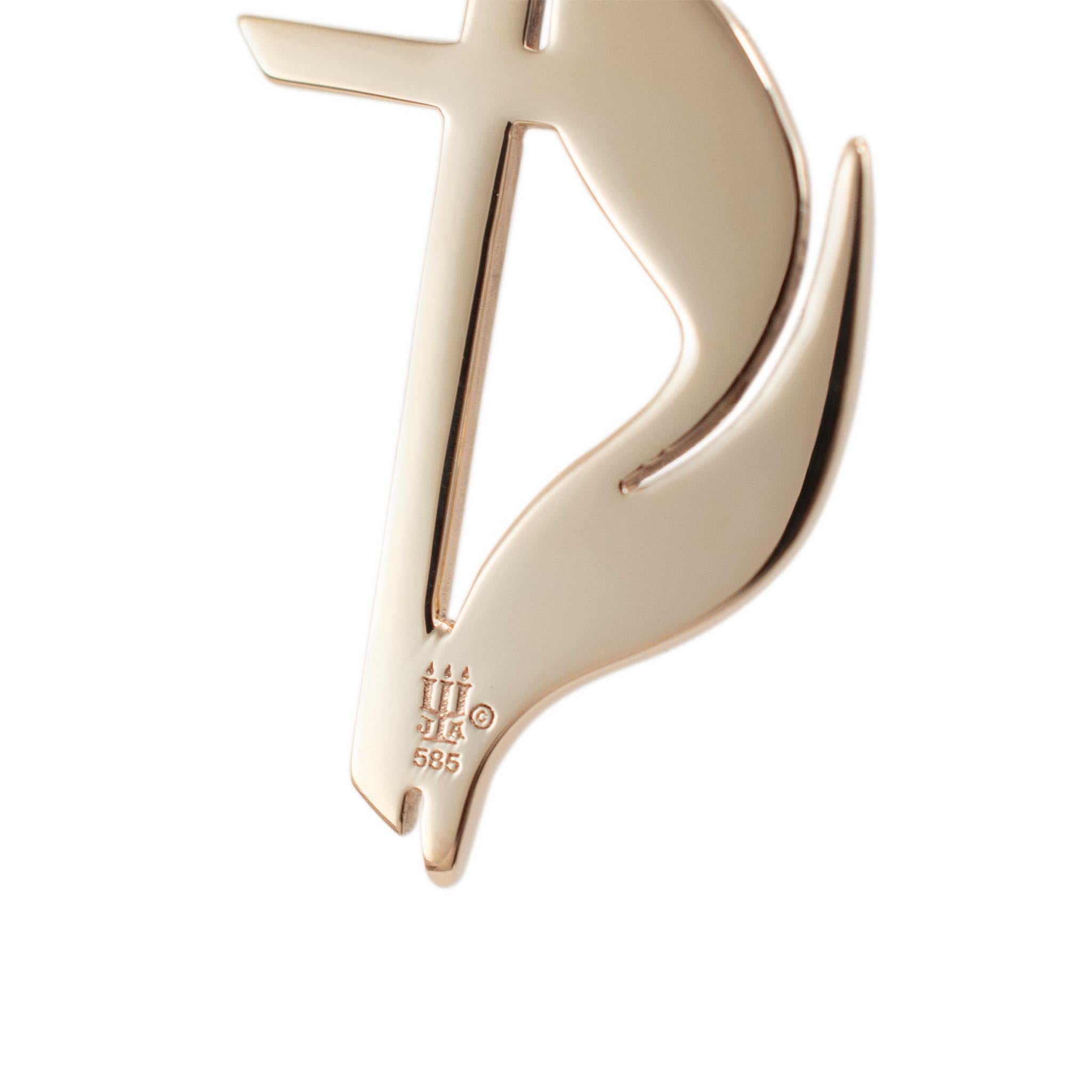 James Avery Retired 14K Yellow Gold Methodist Cross Charm Pendant In Excellent Condition For Sale In Houston, TX