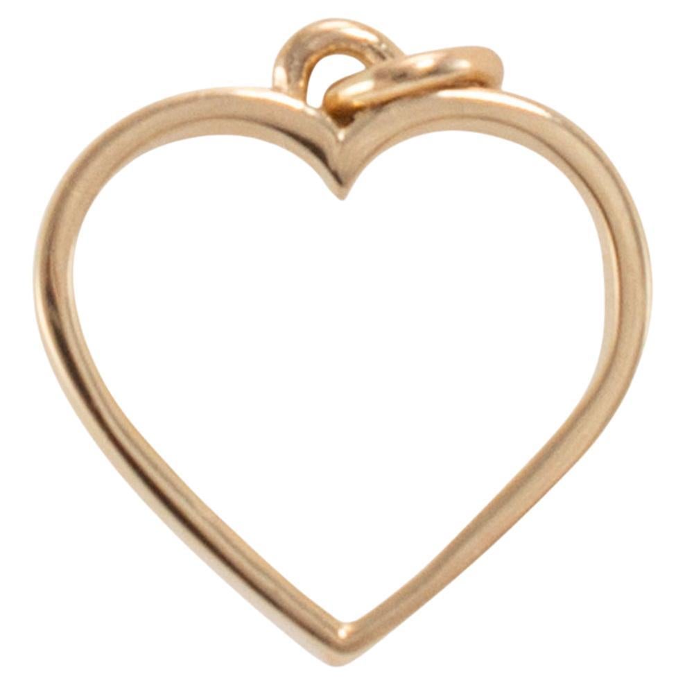 James Avery Retired 14K Yellow Gold Open Heart Charm Pendant