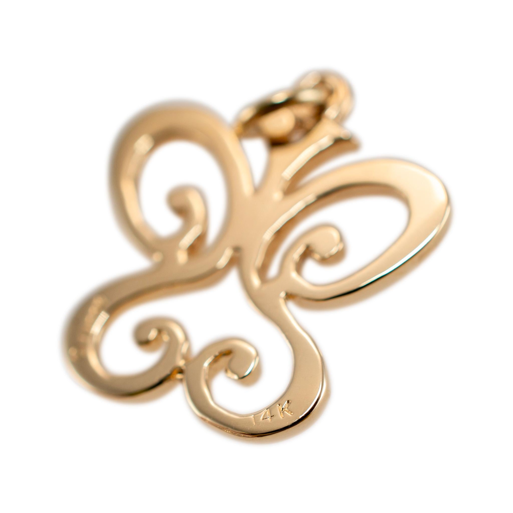 da uomo o donna James Avery Ciondolo a forma di farfalla con pizzo aperto in oro giallo 14K in pensione in vendita