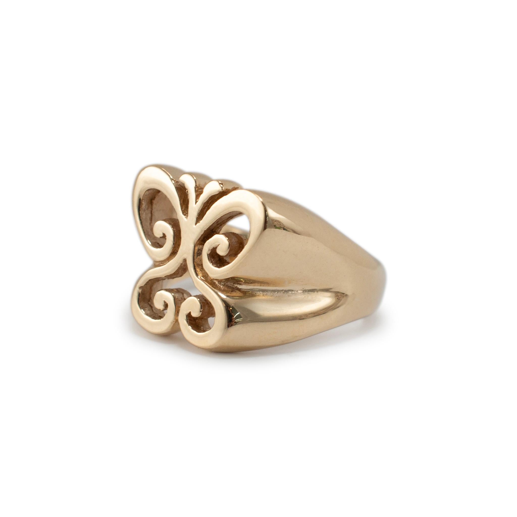 James Avery Vertired 14K Gelbgold Offener Frühlingsschmetterlings-Cocktailring im Zustand „Hervorragend“ in Houston, TX