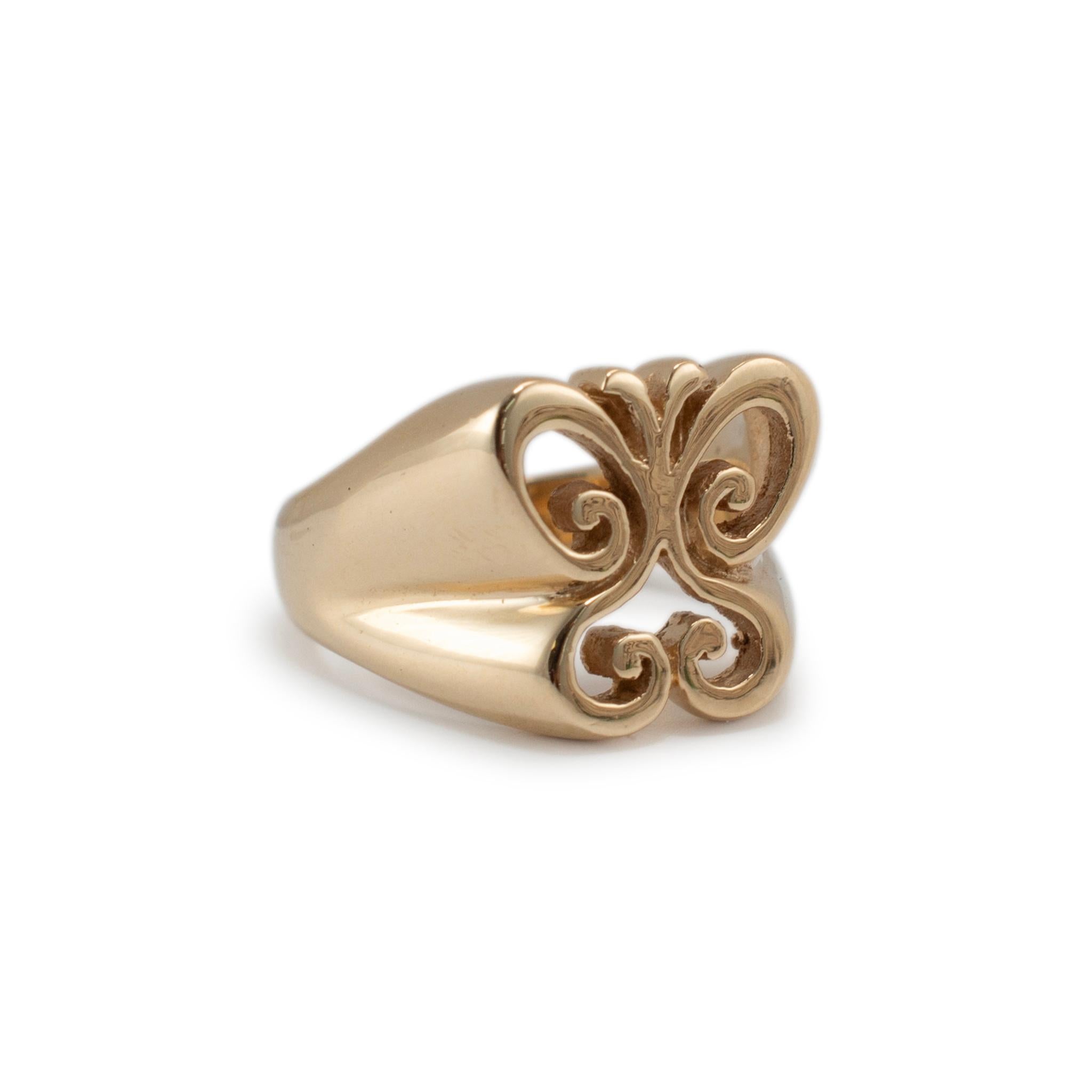 James Avery Vertired 14K Gelbgold Offener Frühlingsschmetterlings-Cocktailring Damen