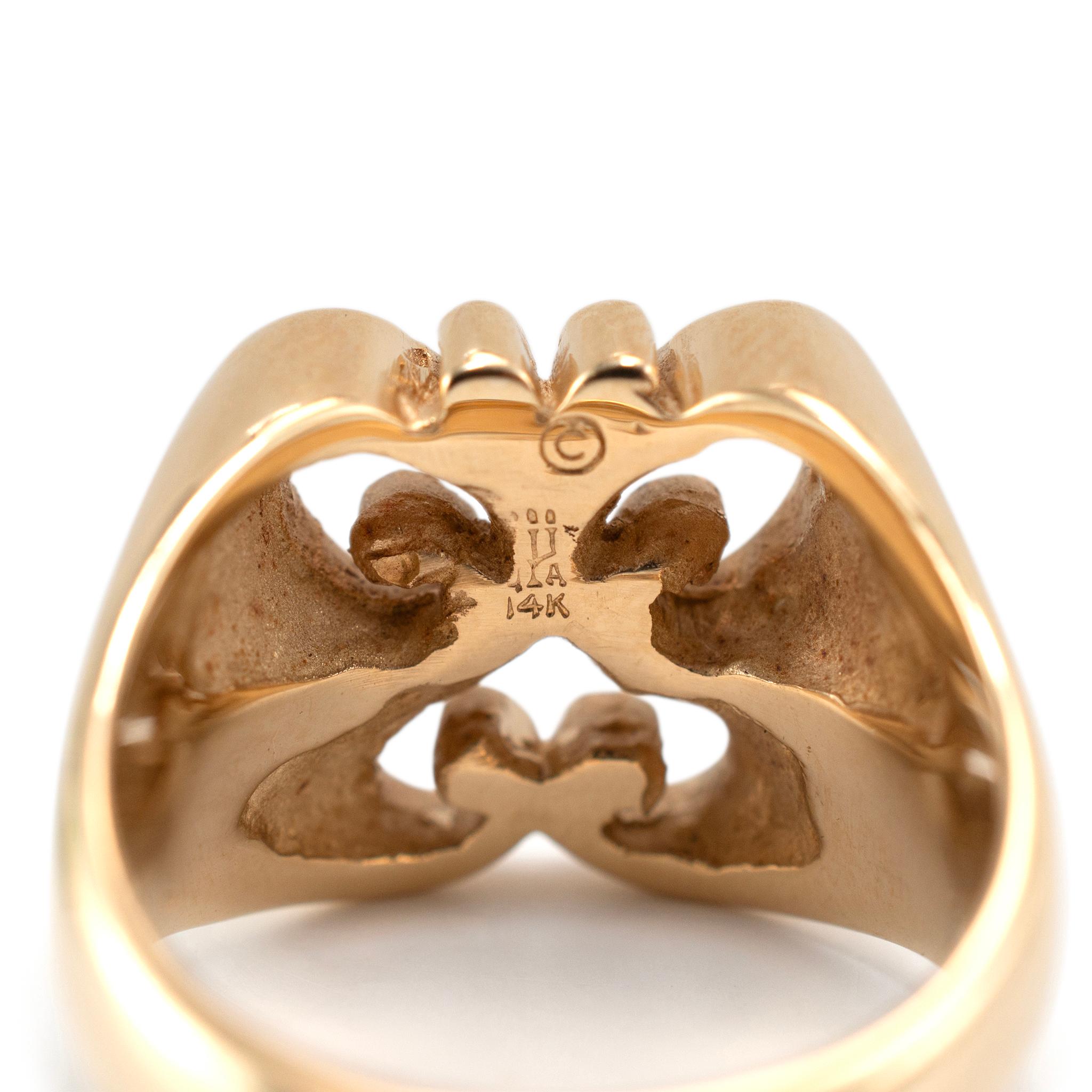 James Avery Vertired 14K Gelbgold Offener Frühlingsschmetterlings-Cocktailring 2