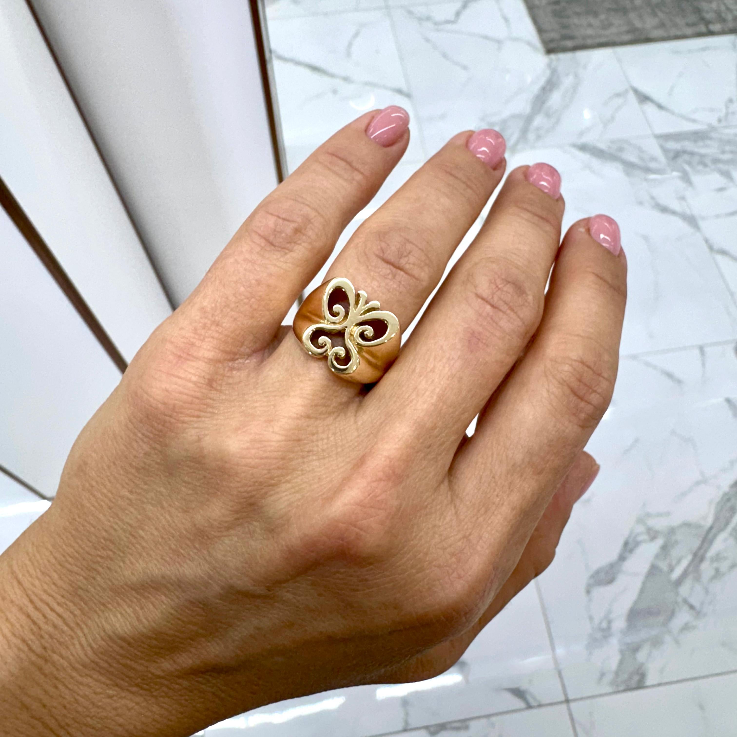 James Avery Vertired 14K Gelbgold Offener Frühlingsschmetterlings-Cocktailring 3