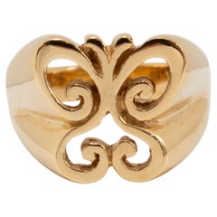 James Avery Retired 14K Yellow Gold Open Spring Butterfly Cocktail Ring