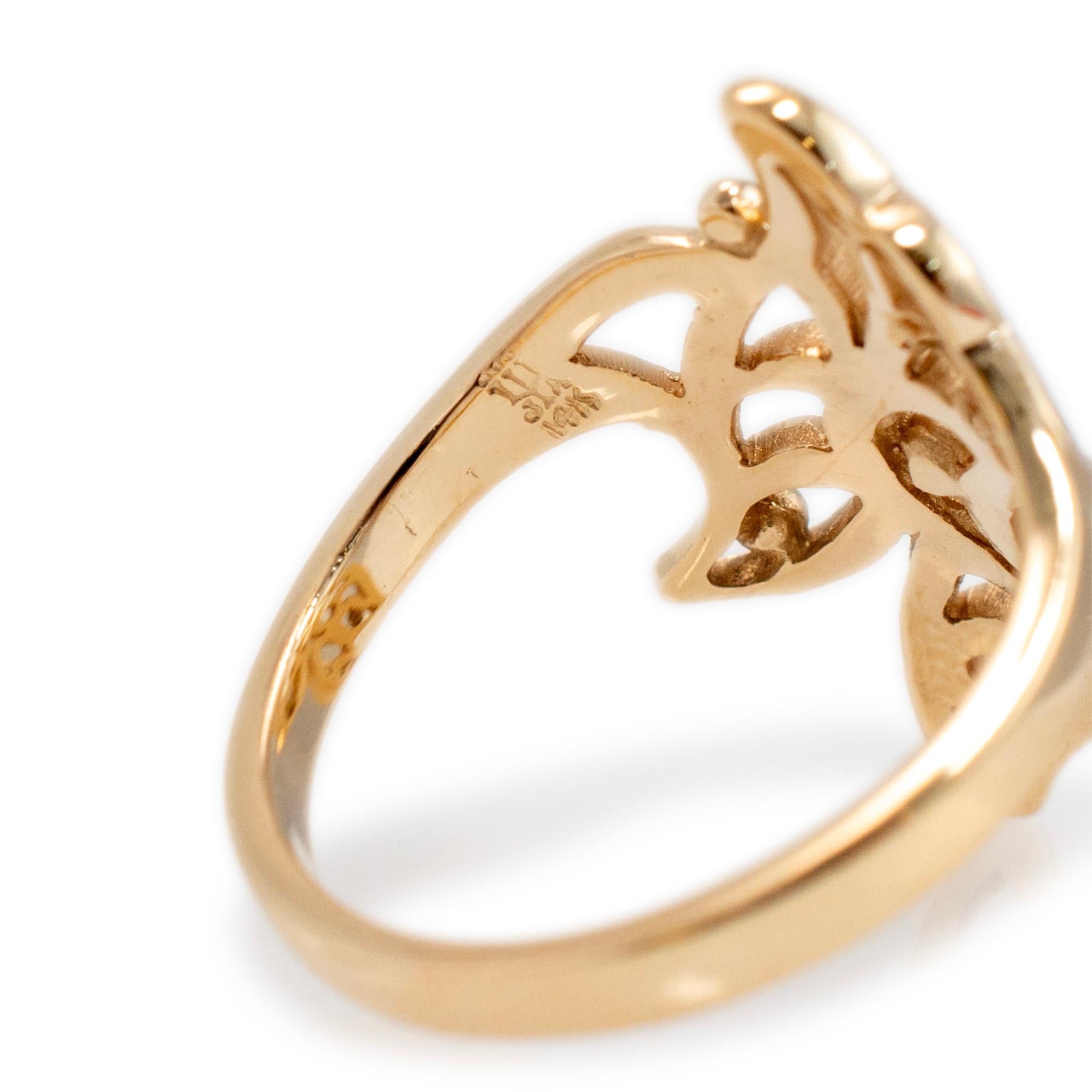 James Avery, bague cocktail rétirée en or jaune 14 carats ajourée Bird in Flight Dove en vente 2