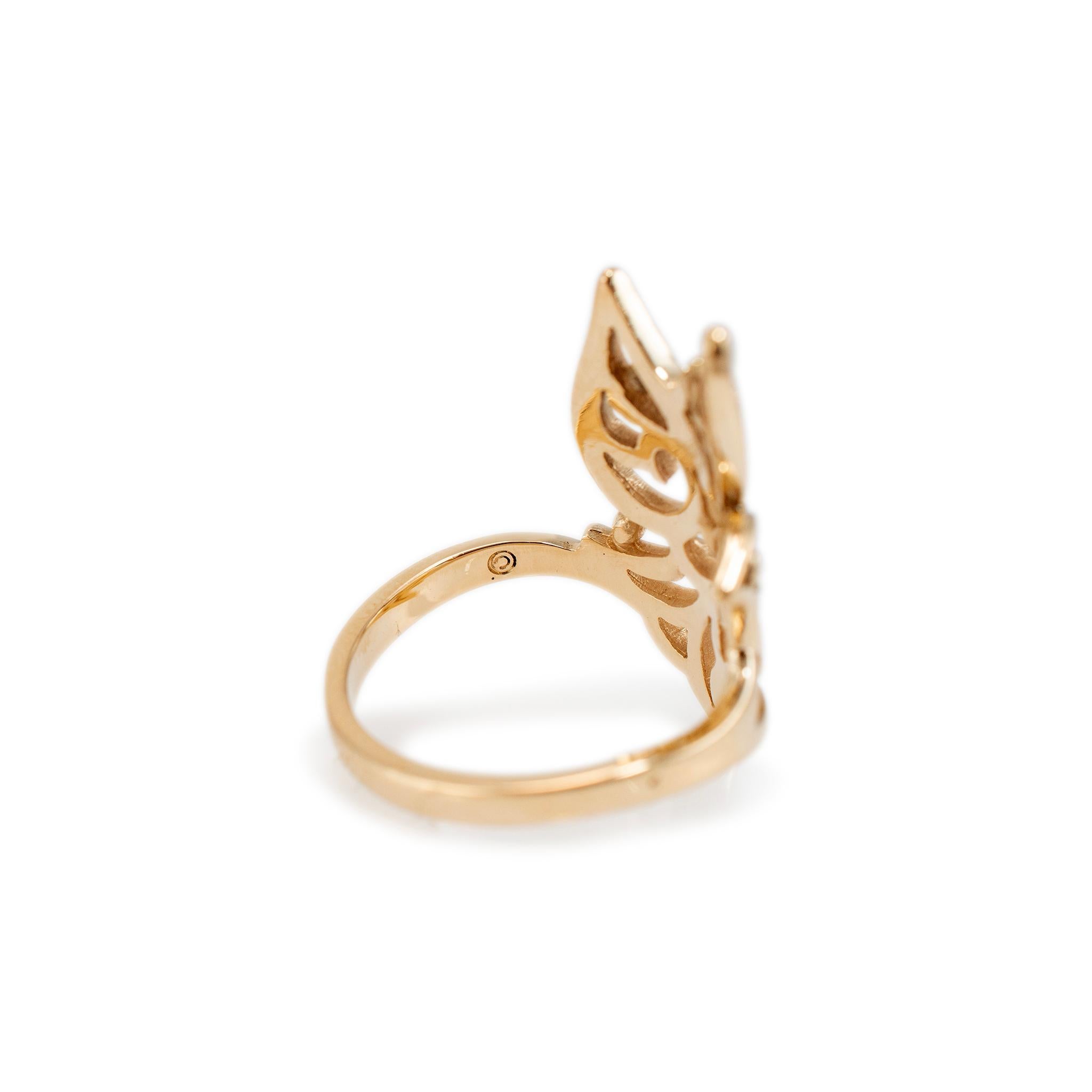 James Avery, bague cocktail rétirée en or jaune 14 carats ajourée Bird in Flight Dove en vente 3