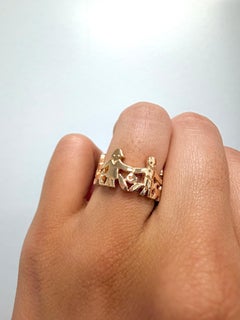James Avery Retired 14K Yellow Gold Paper Dolls Band Ring