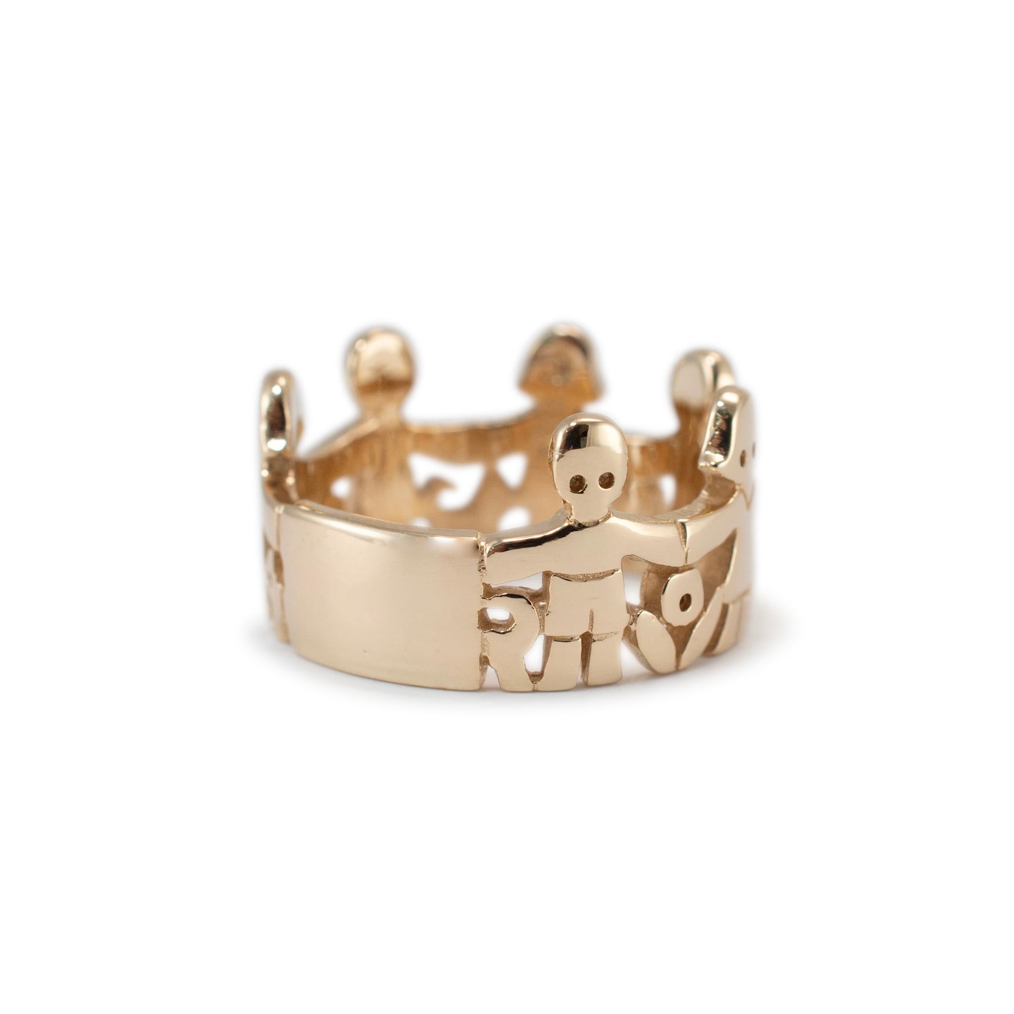 Women's James Avery Retired 14K Yellow Gold Paper Dolls Band Ring