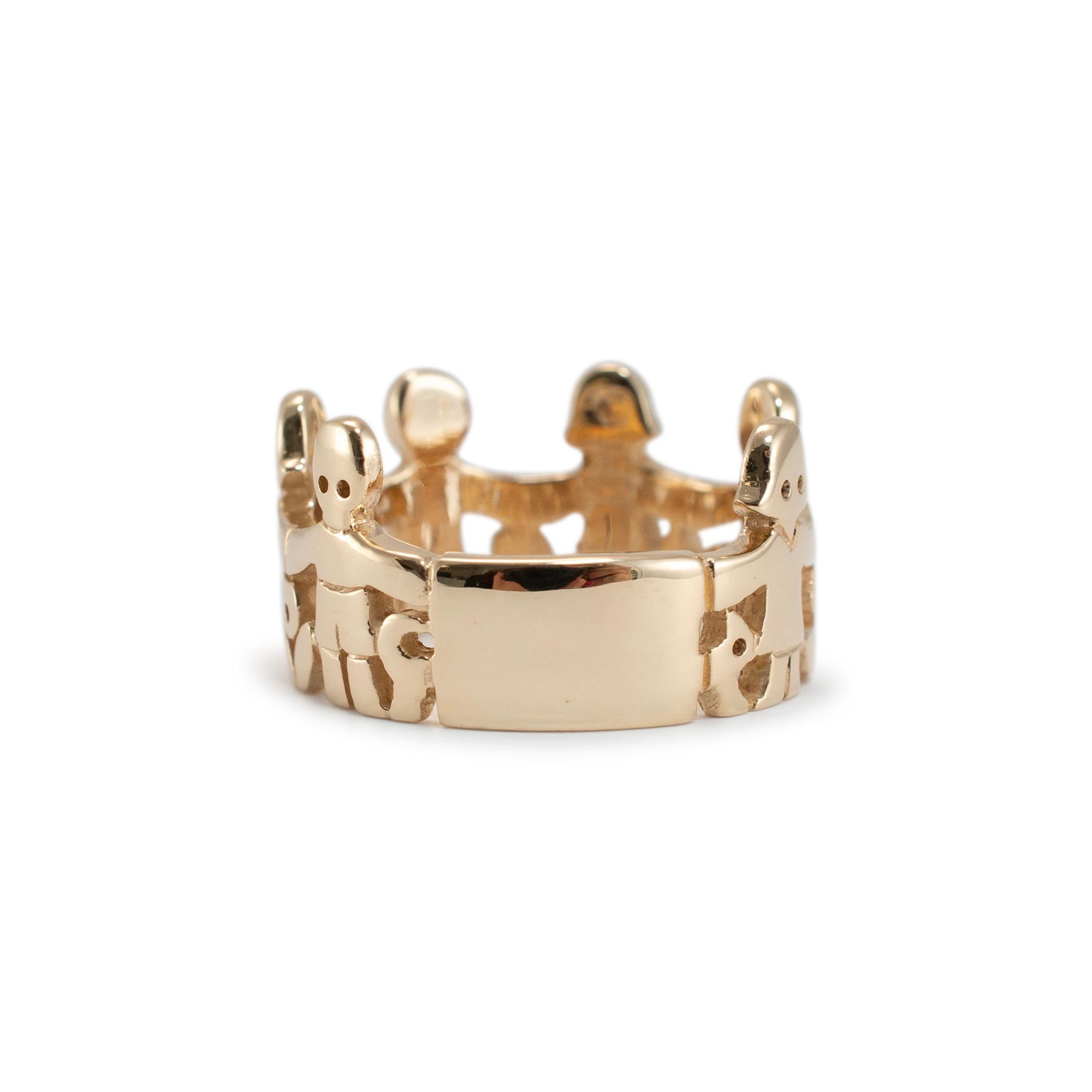 James Avery Retired 14K Yellow Gold Paper Dolls Band Ring 1
