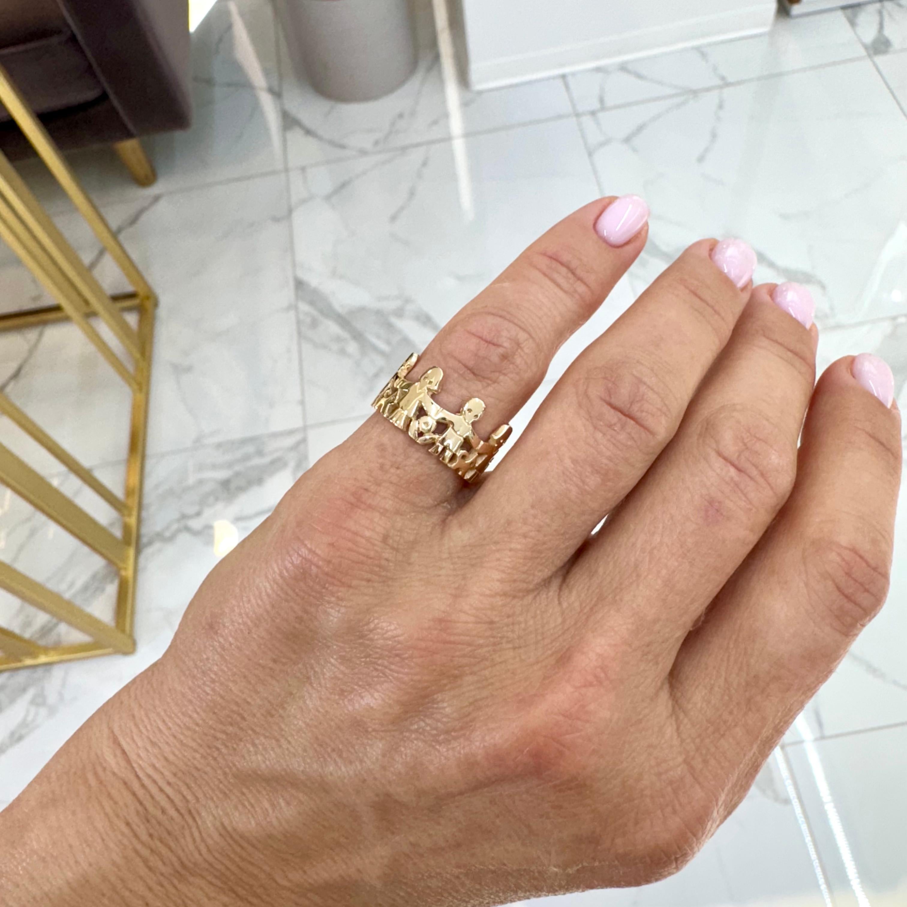 James Avery Retired 14K Yellow Gold Paper Dolls Band Ring 3