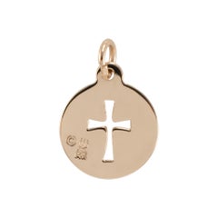 James Avery Retired 14K Yellow Gold Round Crosslet Charm Pendant