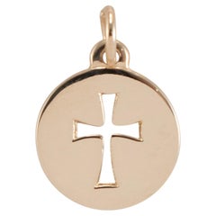James Avery Retired 14K Yellow Gold Round Crosslet Charm Pendant