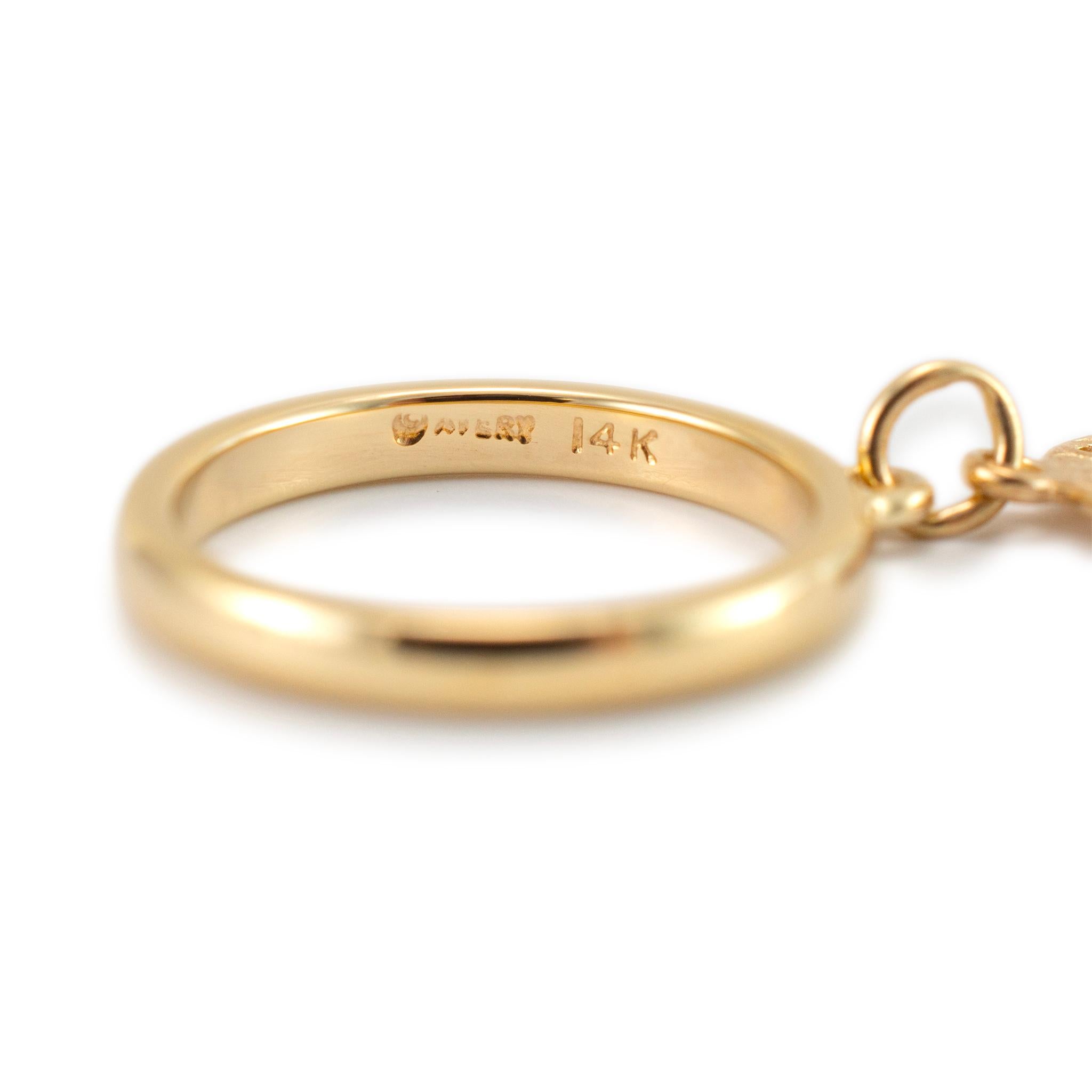 James Avery, bague jonc breloque en or jaune 14 carats avec pendentif en forme de dollar sable en vente 3