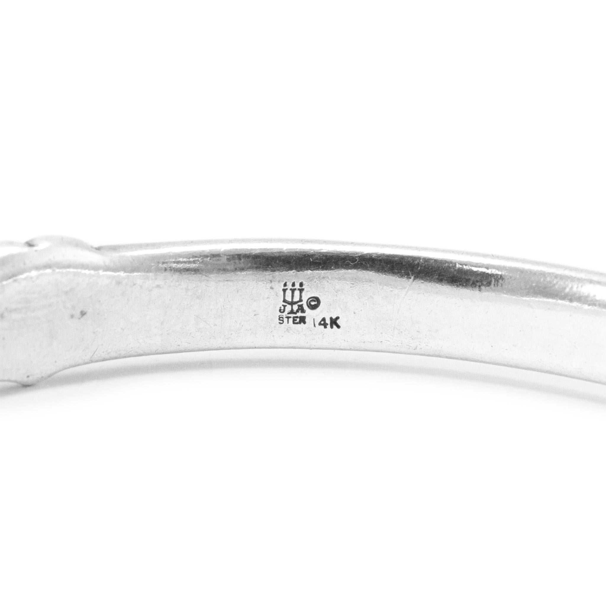 James Avery Retired 925 Sterlingsilber 14K Herz aus Gold Blume Armreif Armband 1