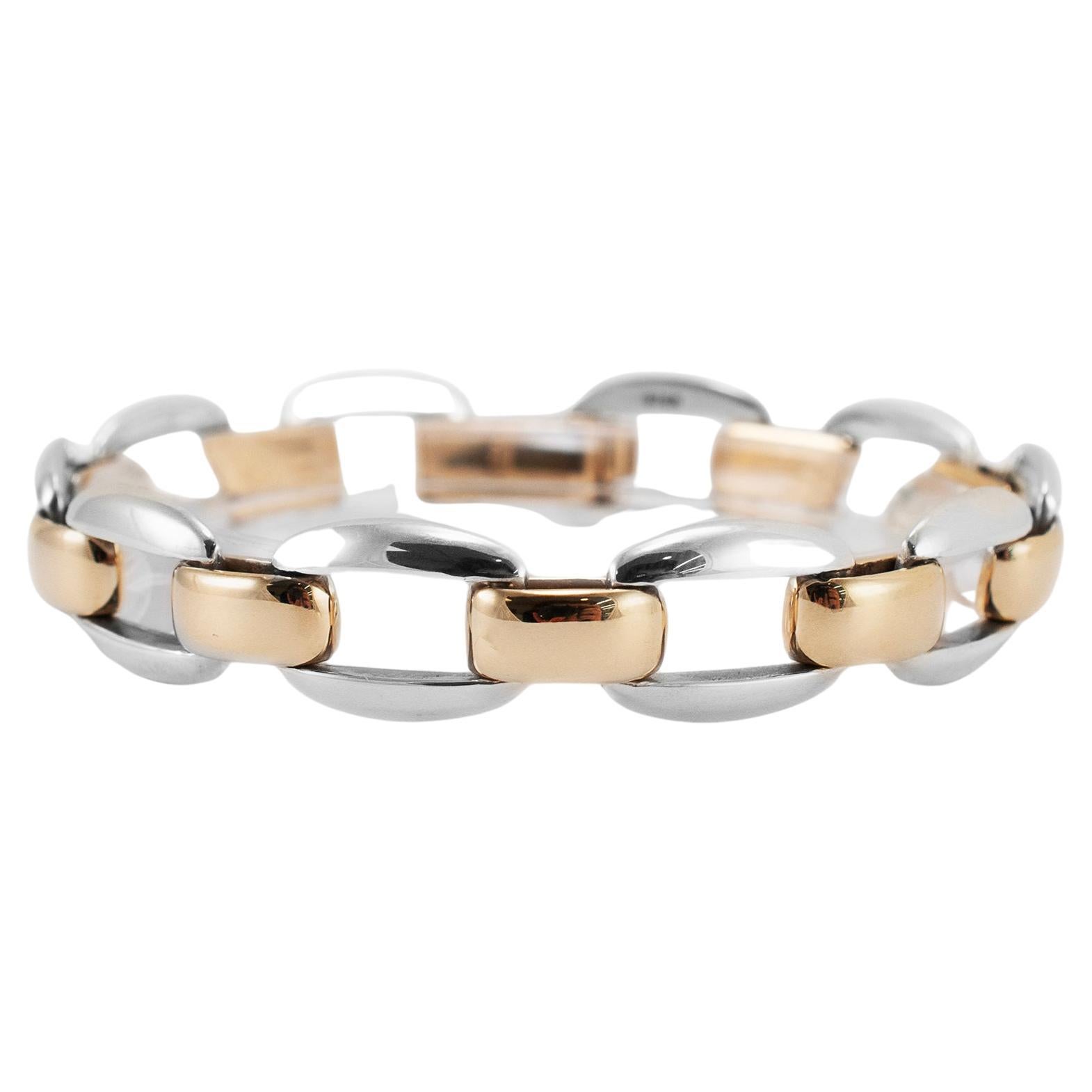 James Avery Retired 925 Sterling Silver 14K Yellow Gold Enduring Bond Bracelet
