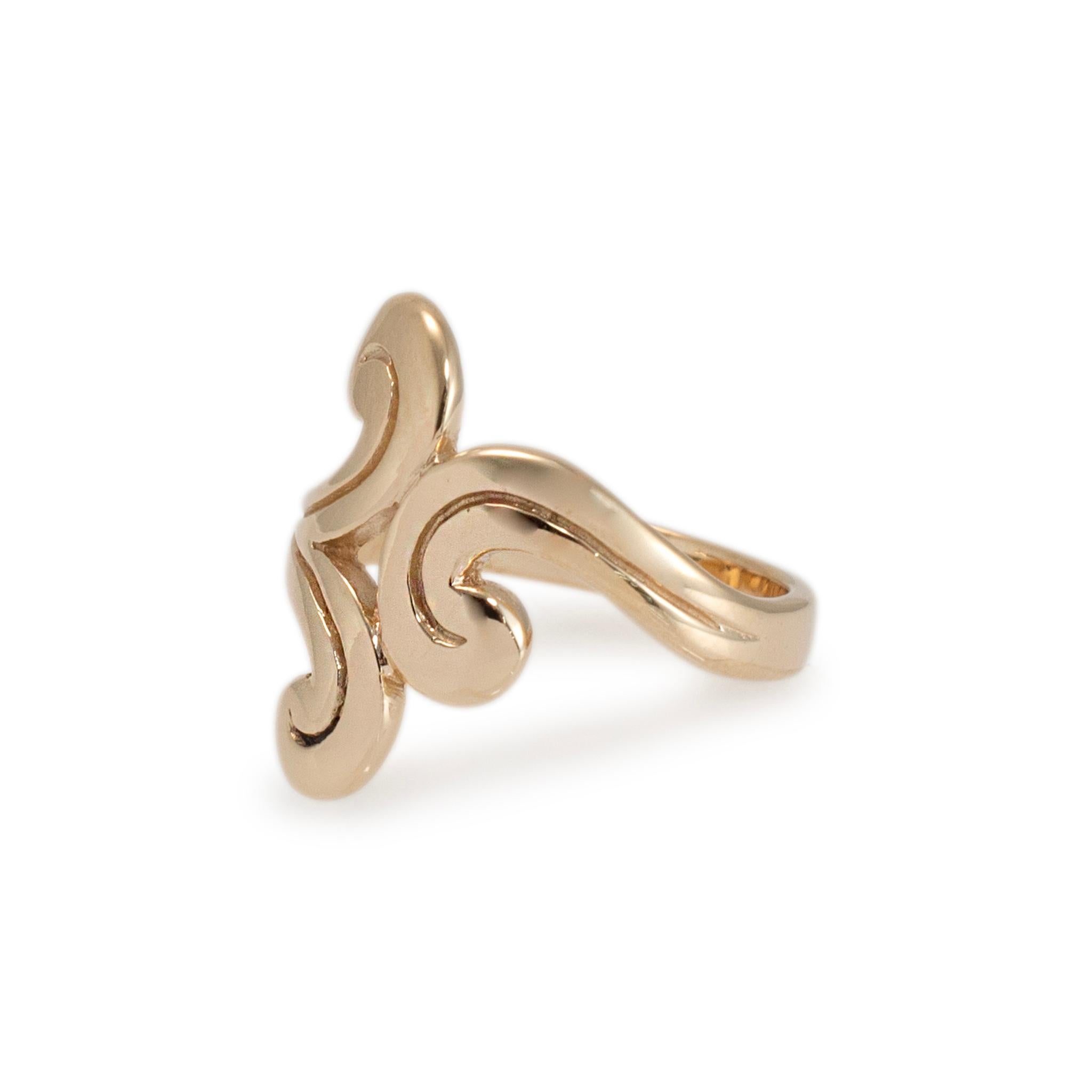 James Avery: 14 Karat Gelbgold Cocktail-Ring mit gedrehten Wirbelwellen und Wellen für Damen im Zustand „Hervorragend“ in Houston, TX