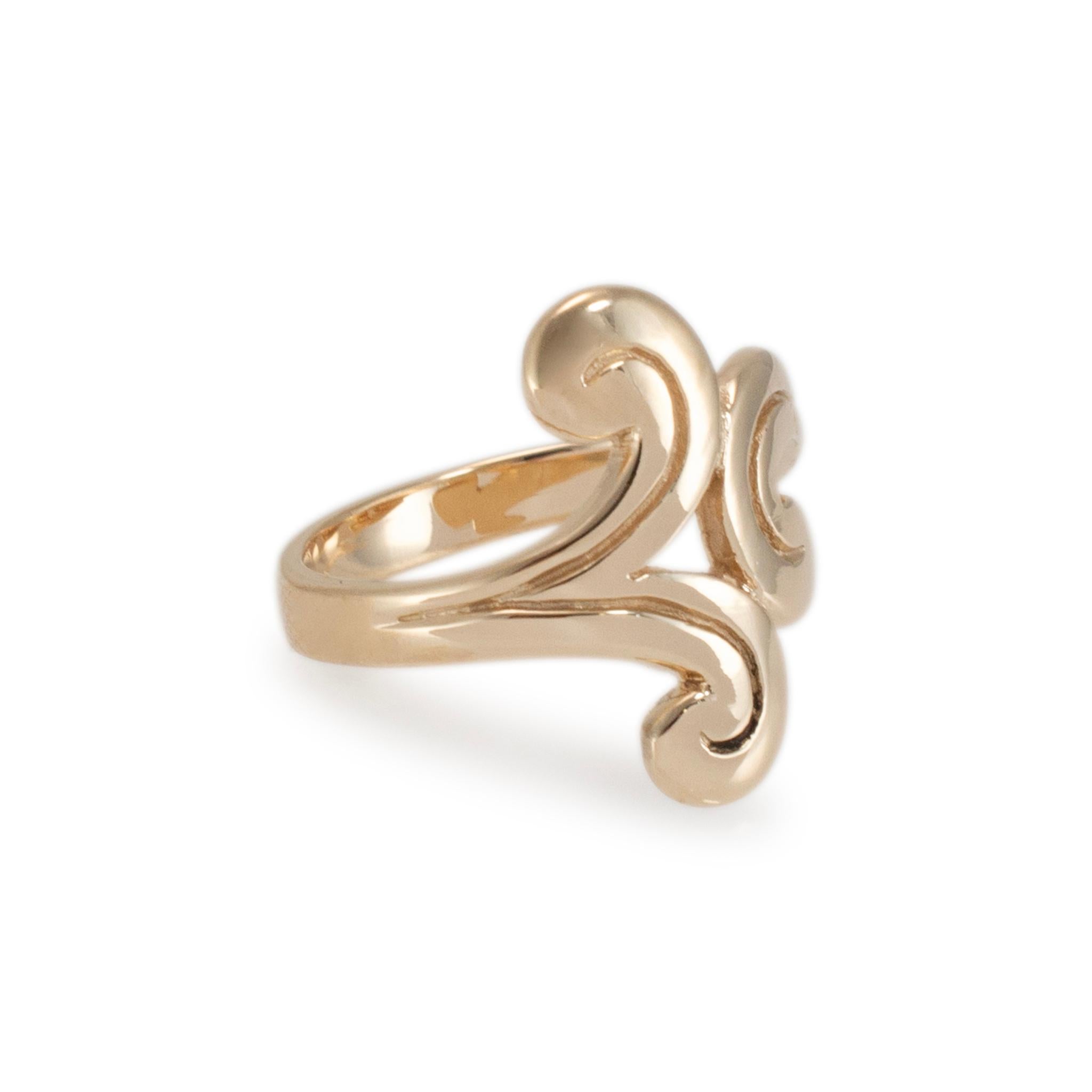 James Avery: 14 Karat Gelbgold Cocktail-Ring mit gedrehten Wirbelwellen und Wellen für Damen für Damen oder Herren