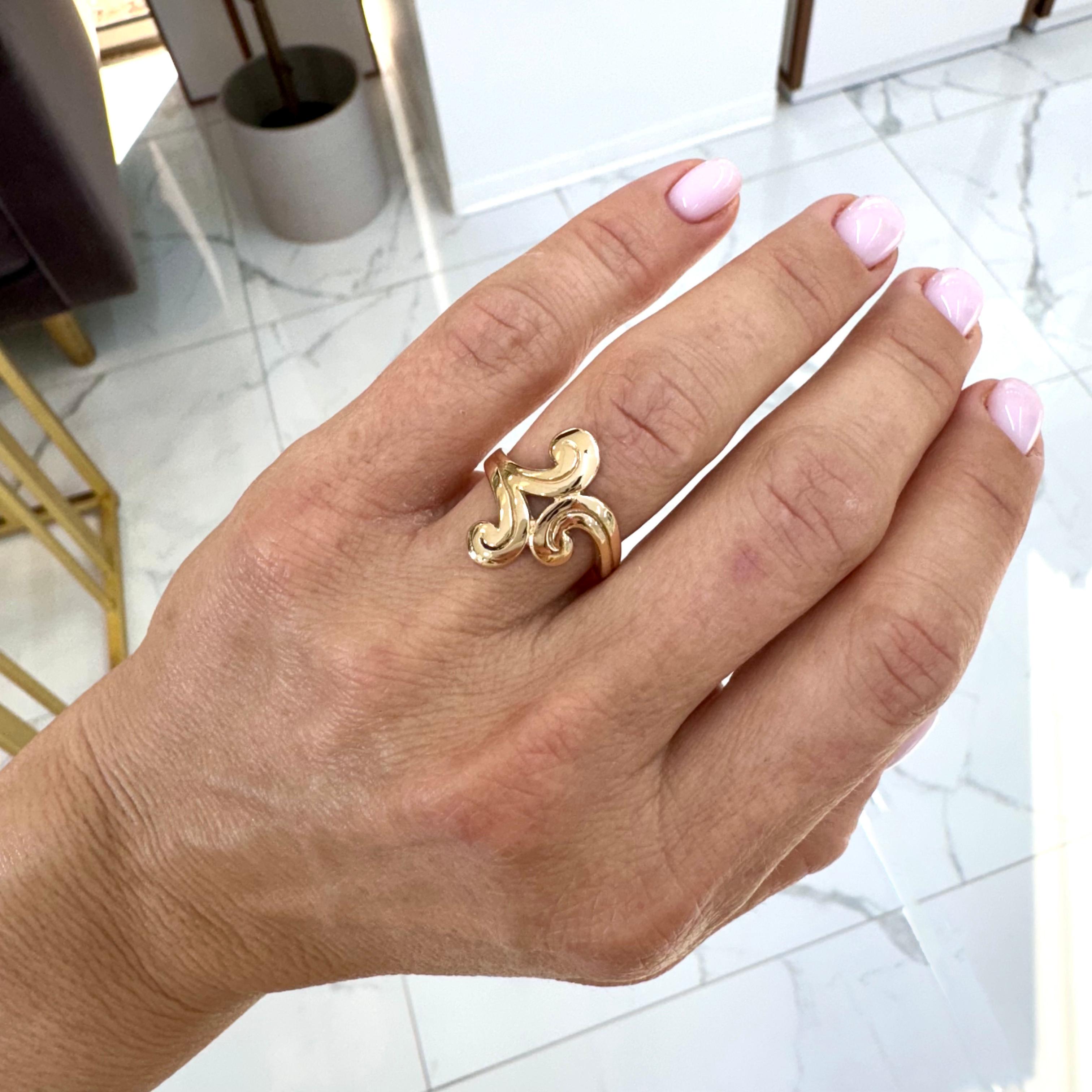 James Avery: 14 Karat Gelbgold Cocktail-Ring mit gedrehten Wirbelwellen und Wellen für Damen 2