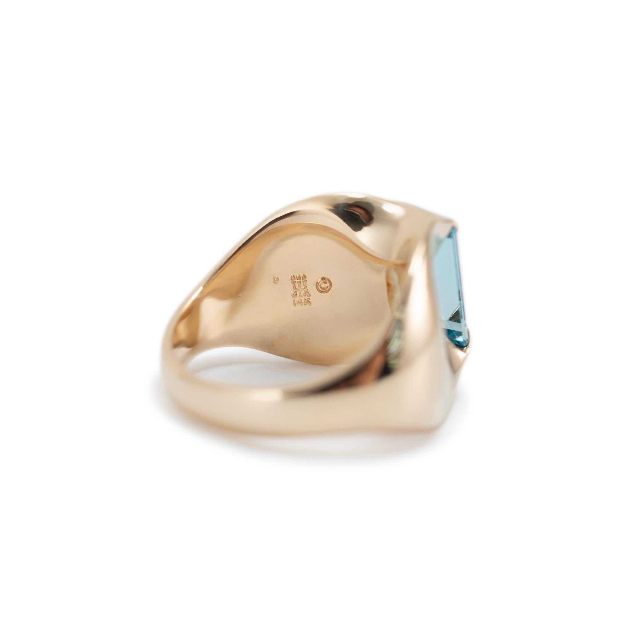 James Avery Retired Monaco 14K Yellow Gold Blue Topaz Cocktail Ring For Sale 1