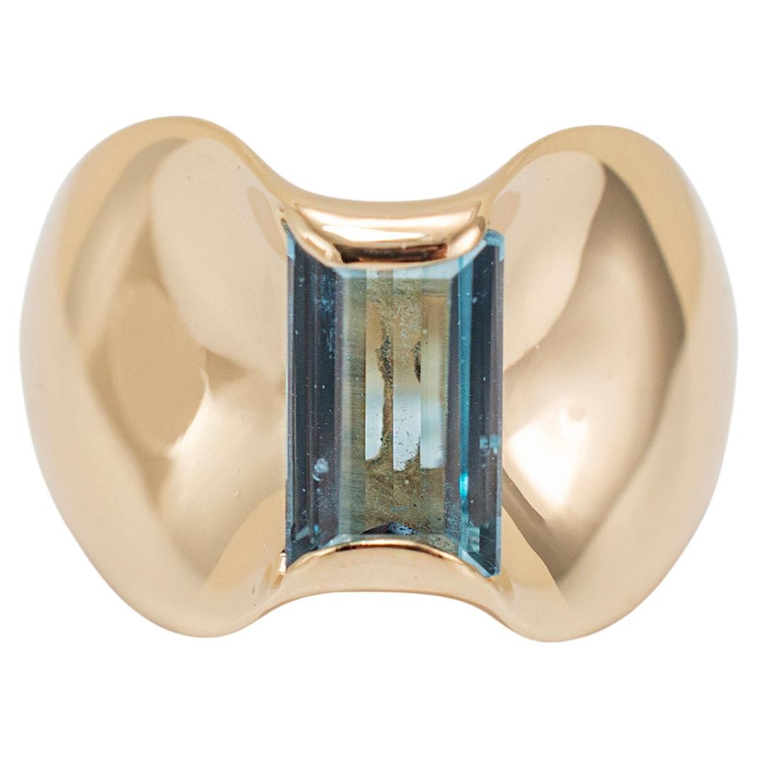 James Avery Monaco Retired Monaco Bague cocktail en or jaune 14 carats avec topaze bleue