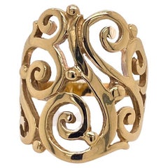 James Avery Sorrento Filigree Wide Curlicue Ring in 14 Karat Yellow Gold