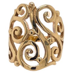 Filigraner, breiter Curlicue-Ring aus 14 Karat Gelbgold von James Avery Sorrento