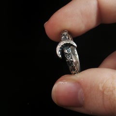 Anello "Starry Night Crescent Moon" di James Avery, argento sterling, misura 5,25, di seconda mano