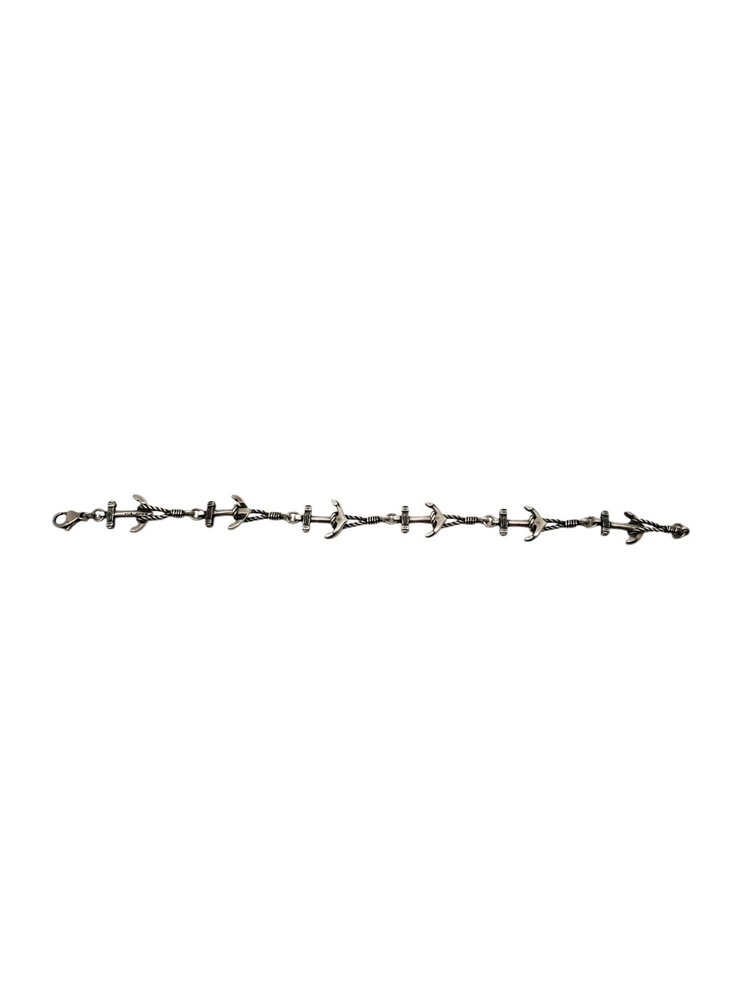 James Avery Sterling Silver Anchor Link Bracelet -

This vintage link bracelet features a rope & anchor design set in sterling silver by James Avery.

Size: 7 in.

Stamped: AVERY STER

Weigh: 6.2 dwt / 9.6 gr.

Very good condition, has not been