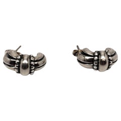 James Avery Sterling Silver Beaded Huggie Hoop Earrings #20523