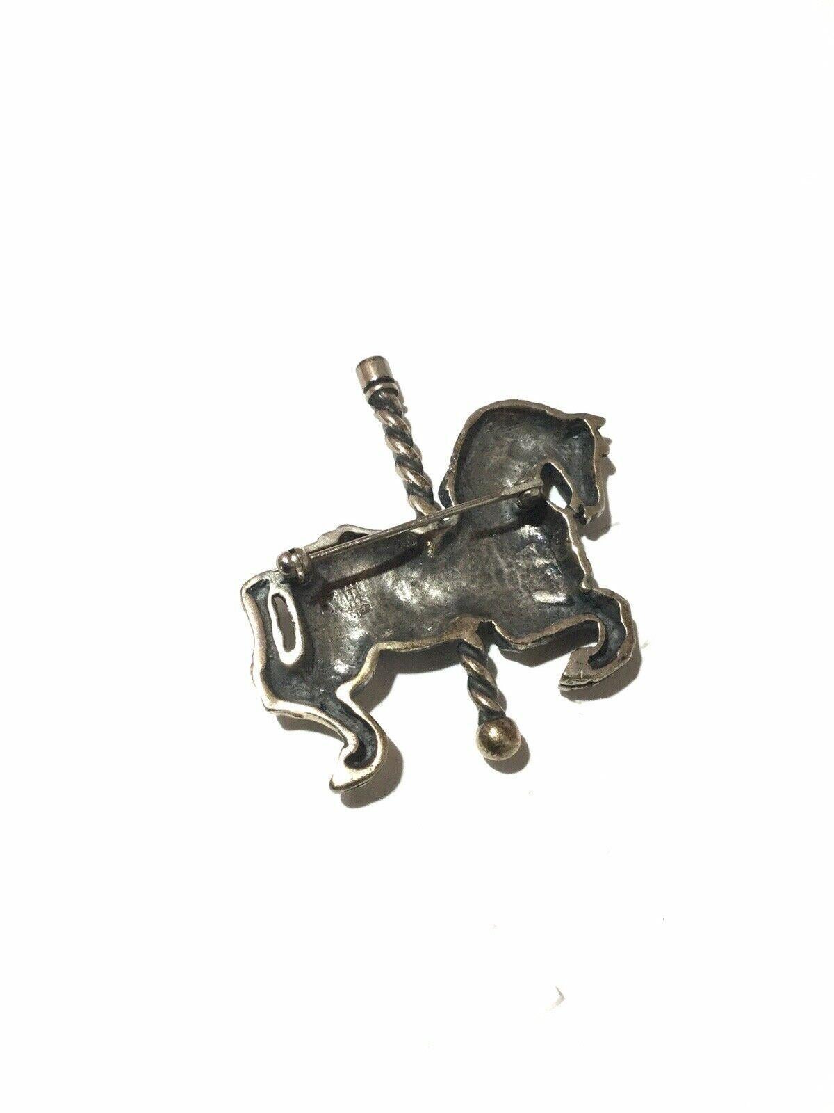 James Avery Sterling Silver Carousel Horse Pin In Good Condition In Washington Depot, CT