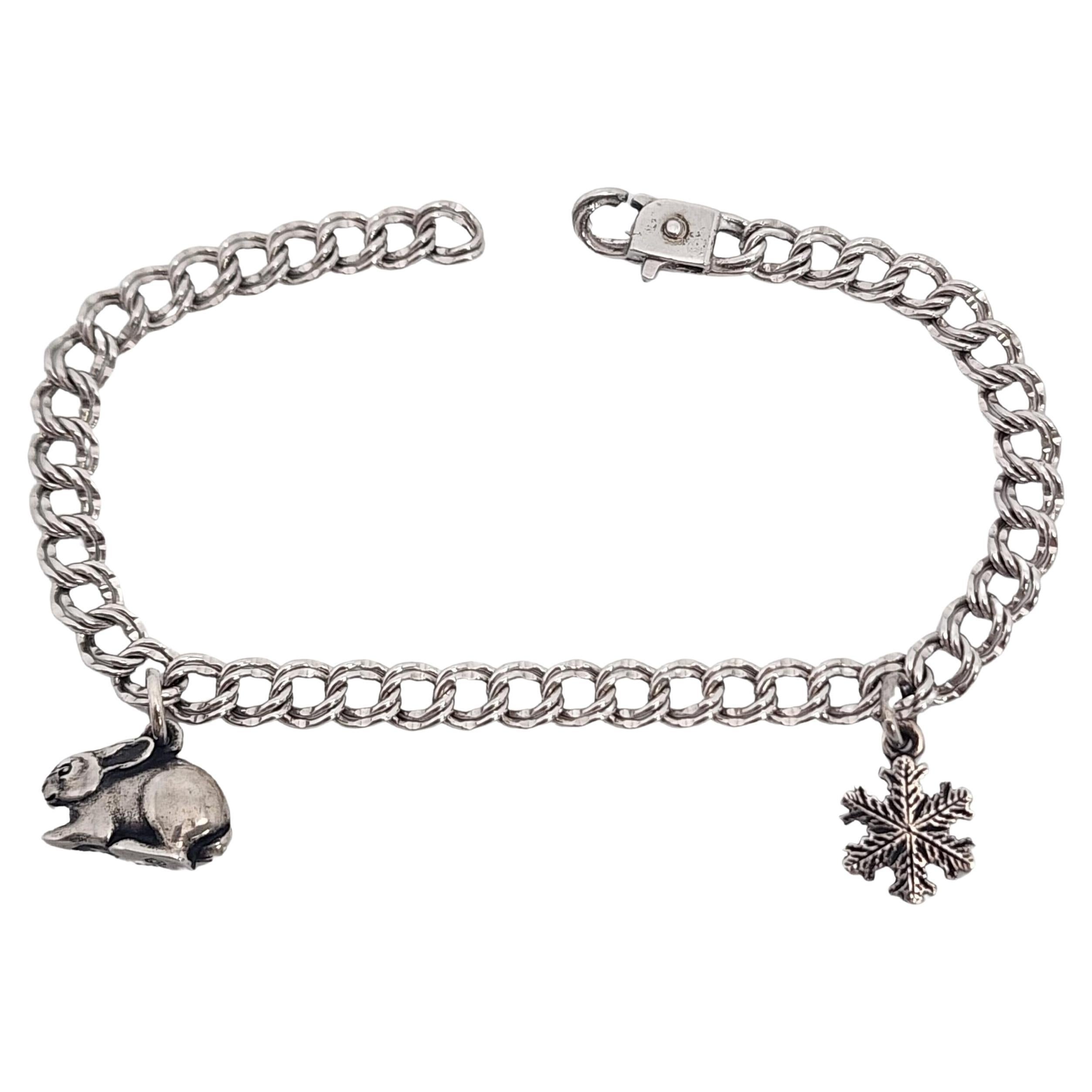 James Avery Sterling Silver Cottontail Rabbit And Snowflake Charm Bracelet 16057 For Sale