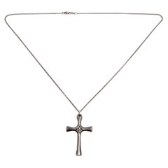 Vintage James Avery Sterling Silver Descending Dove Serenity Cross w/Chain #15363