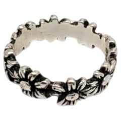James Avery Sterling Silver Flower Band Ring Size 6.5 # 19658