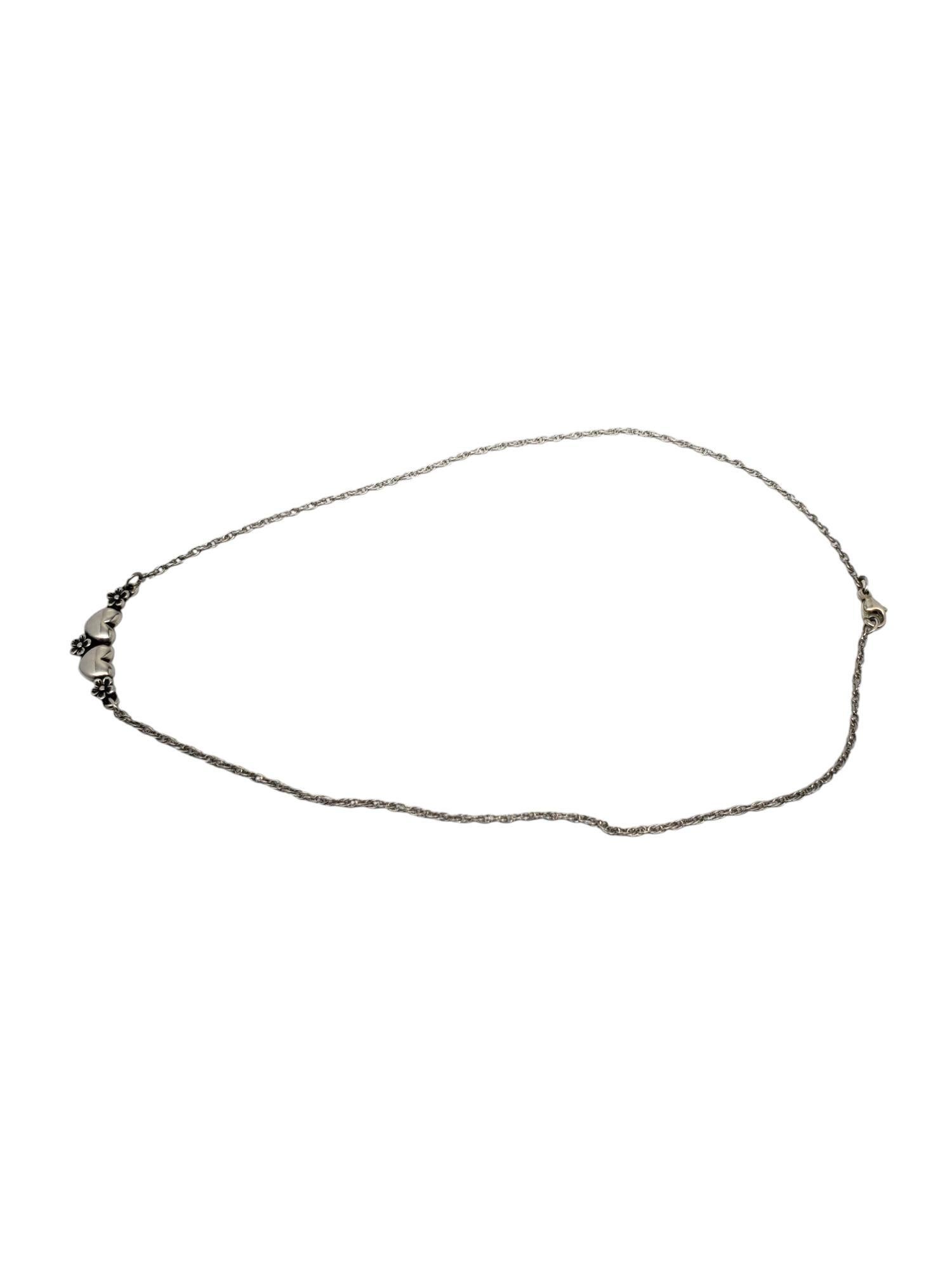 Contemporaneo James Avery - Collana con cuore e fiori in argento Sterling #23796 in vendita