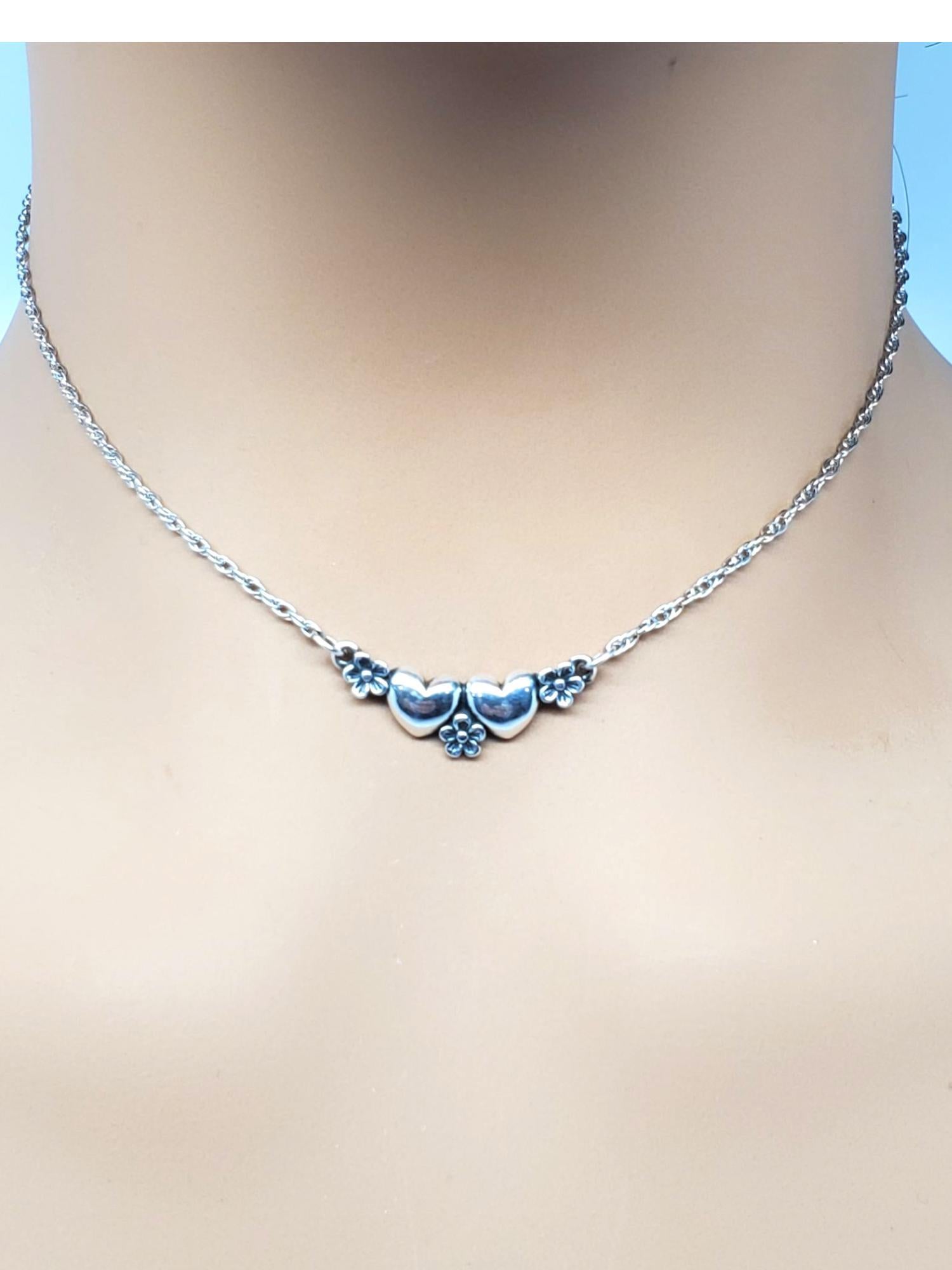 James Avery - Collana con cuore e fiori in argento Sterling #23796 in vendita 3