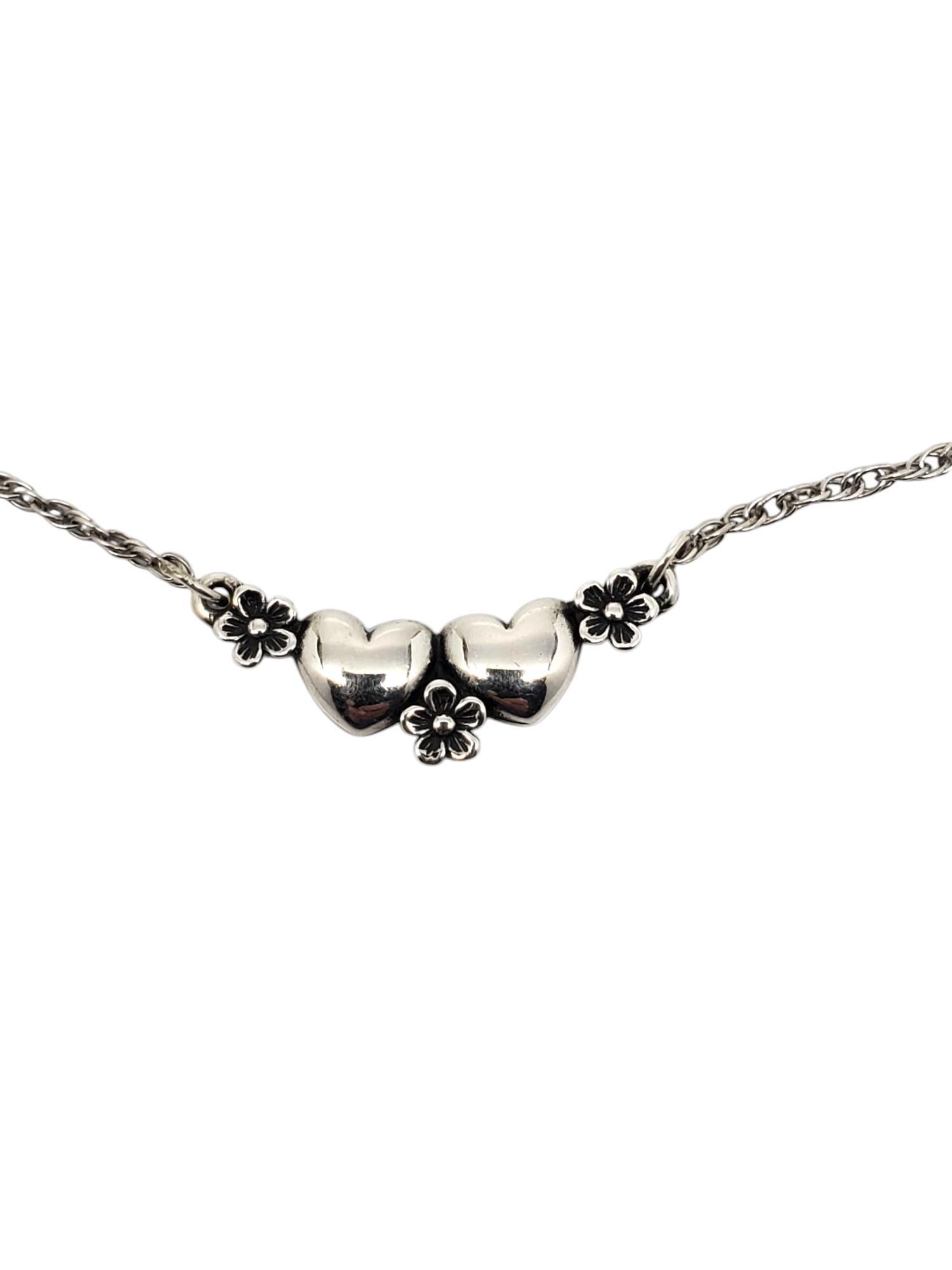 James Avery - Collana con cuore e fiori in argento Sterling #23796 in vendita