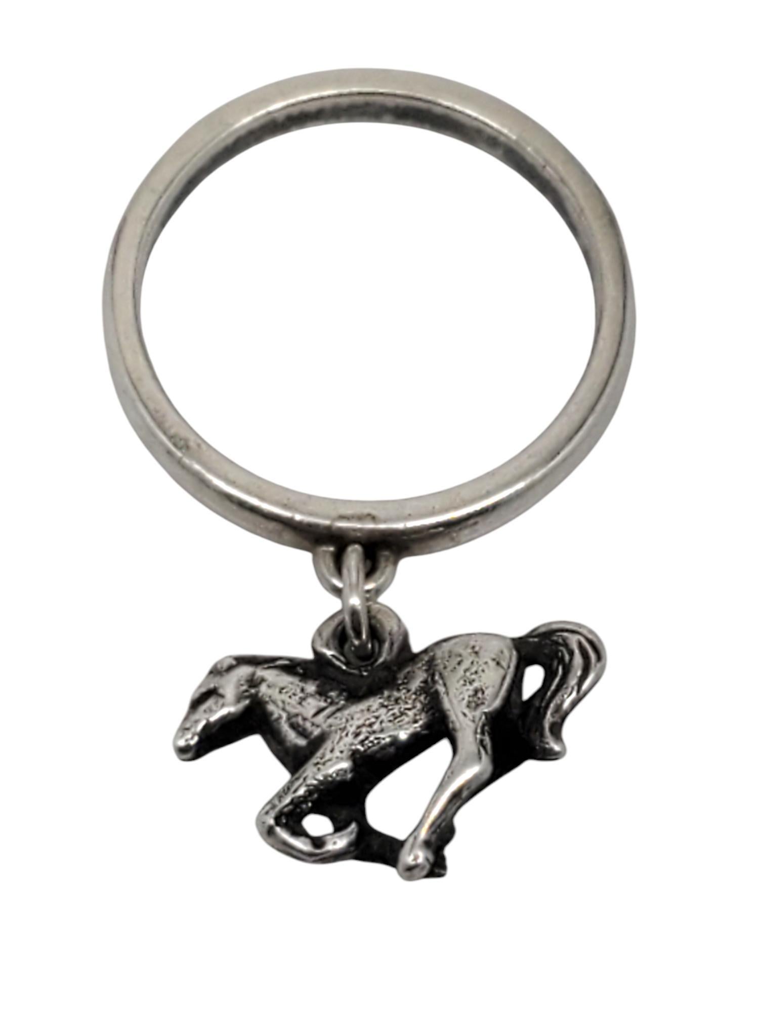 James Avery Sterling Silver Horse Dangle Ring Size 6 #20820