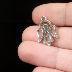 James Avery Sterling Silver Openwork Angel Charm Pendant Retired No Bail 20mm