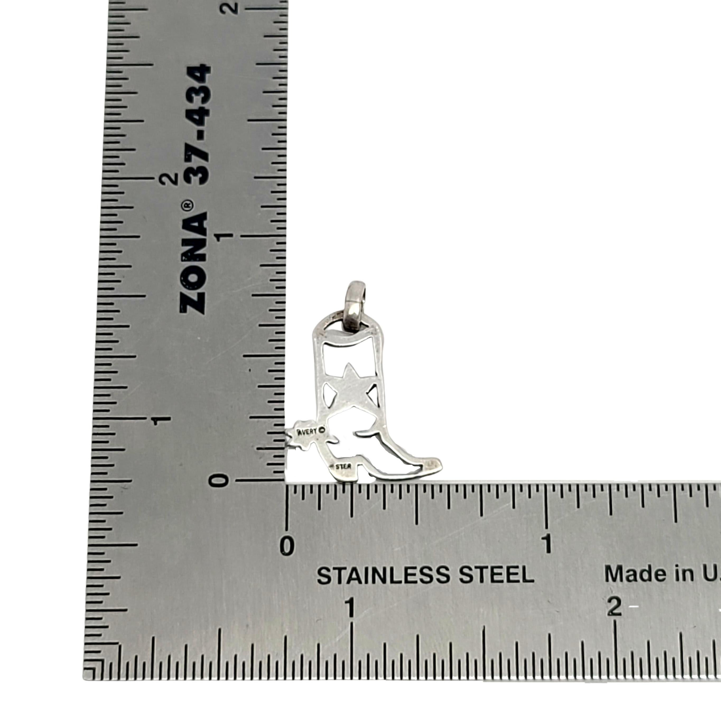 James Avery Sterling Silver Star Cowboy Boot Charm Pendant In Good Condition In Washington Depot, CT